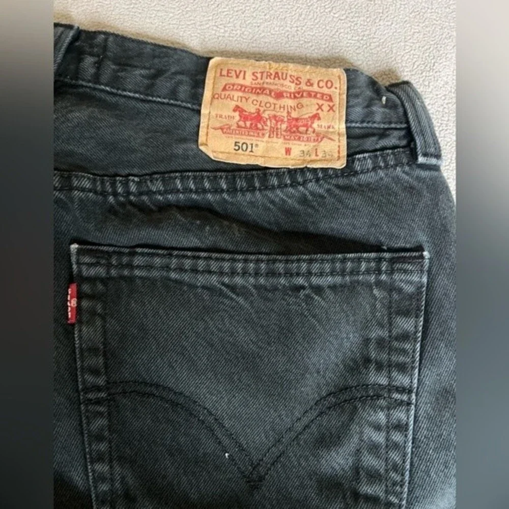 Vintage Levis 501 Cargo Double XX Straight Button Fly Jeans Mens Sz 33 x 33